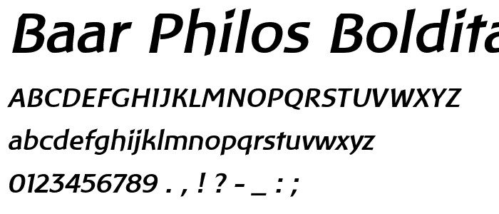 Baar Philos BoldItalic font